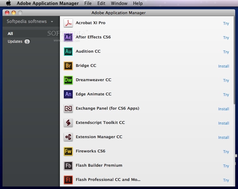 Adobe application manager update mac
